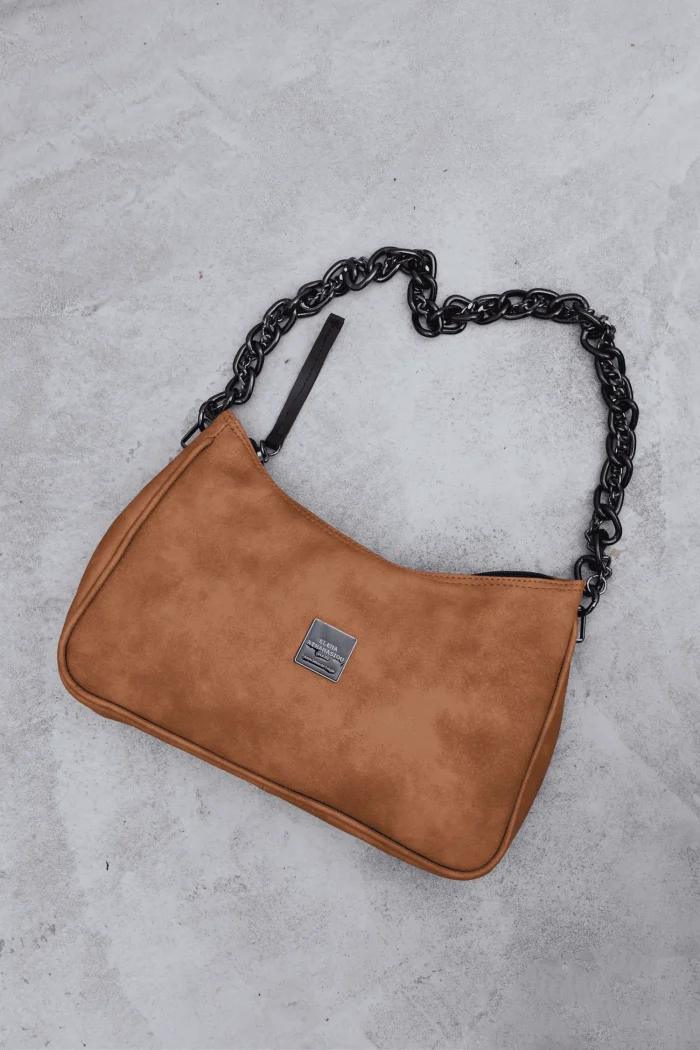 Retro Chain Baguette Bag Κονιακ - Image 2