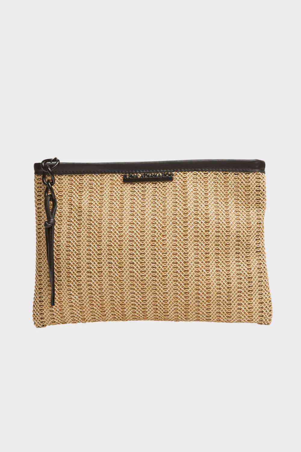 Natural Straw Clutch Τσάντα Εξόδου Μπεζ - Image 1