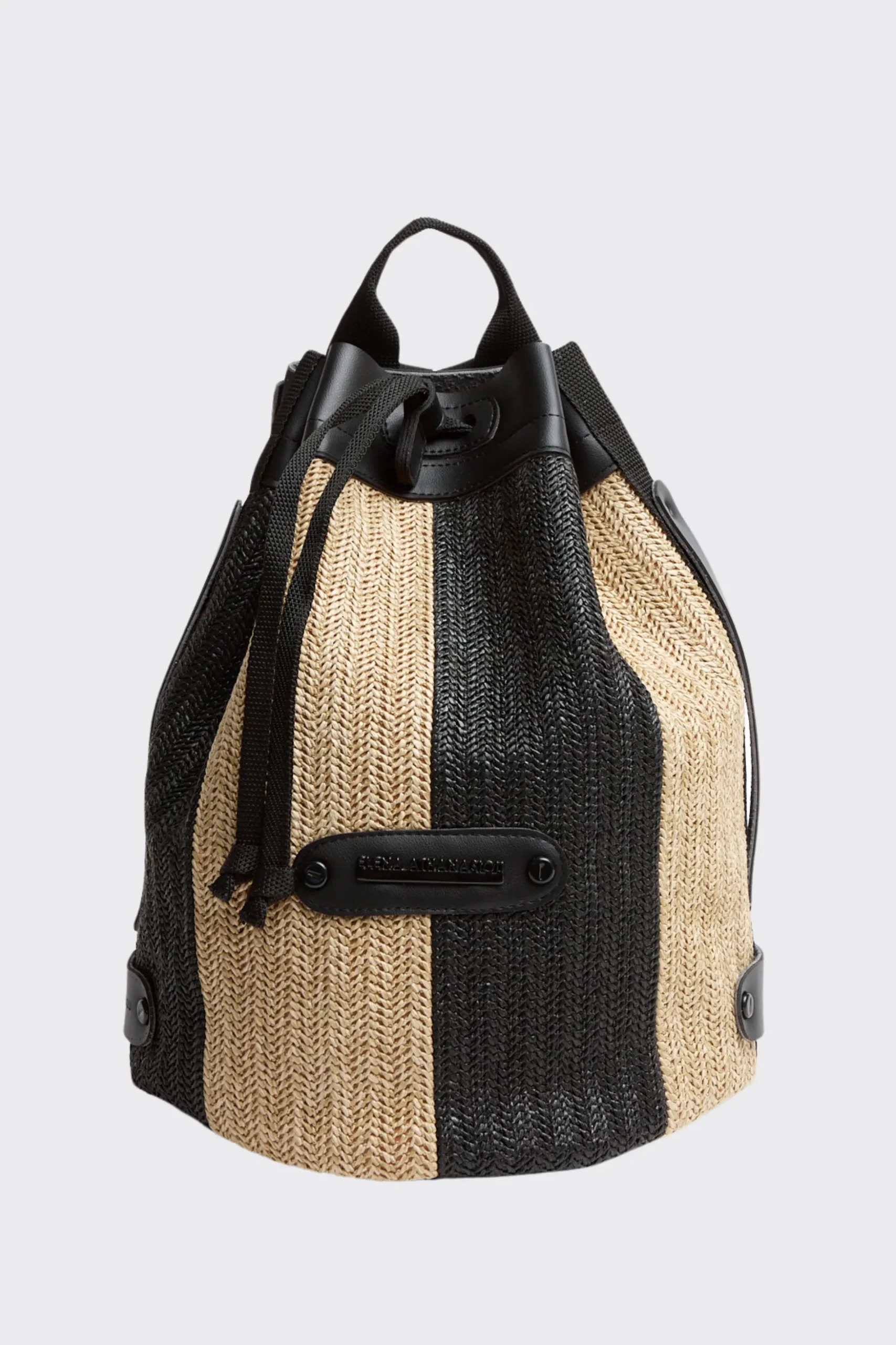 S. Natural Straw Backpack Γυναικείο Μαυρη - Image 1
