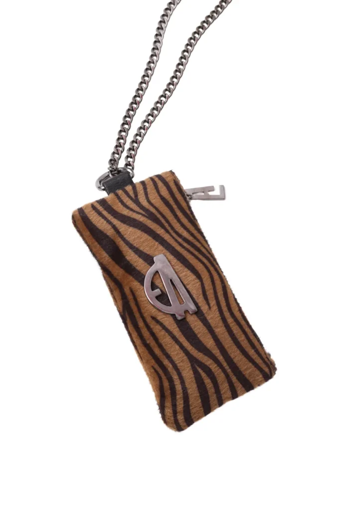 Chain Wallet Phone Bag Zebra Brown - Image 2
