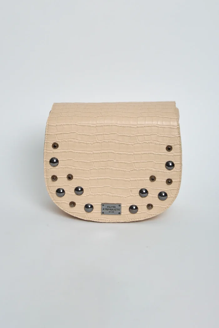 Croco Τσάντα Χιαστι Μπεζ Xl - Image 2