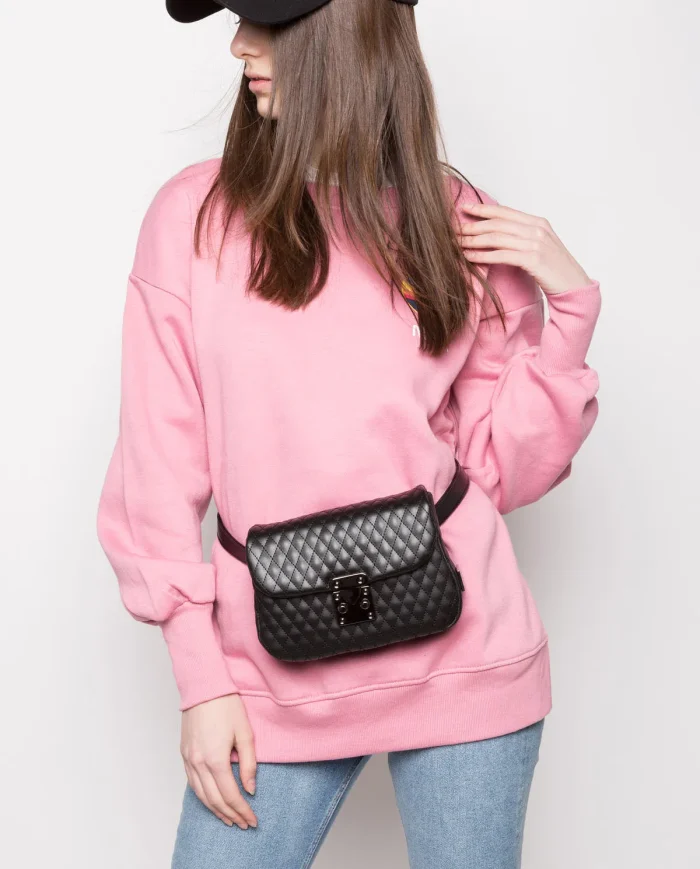 Belt Bag Τσάντα Εξοδου Μαυρη- Χρυσό - Image 2