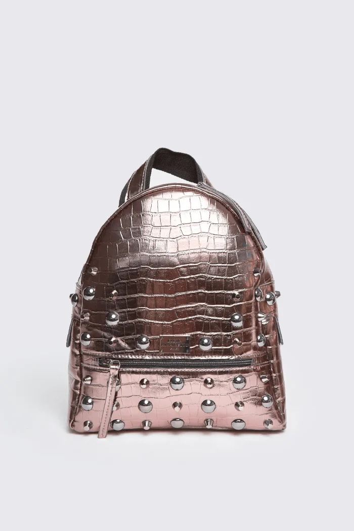 Croco Backpack Γυναικείο Μεταλλικό Γκρί Small - Image 2