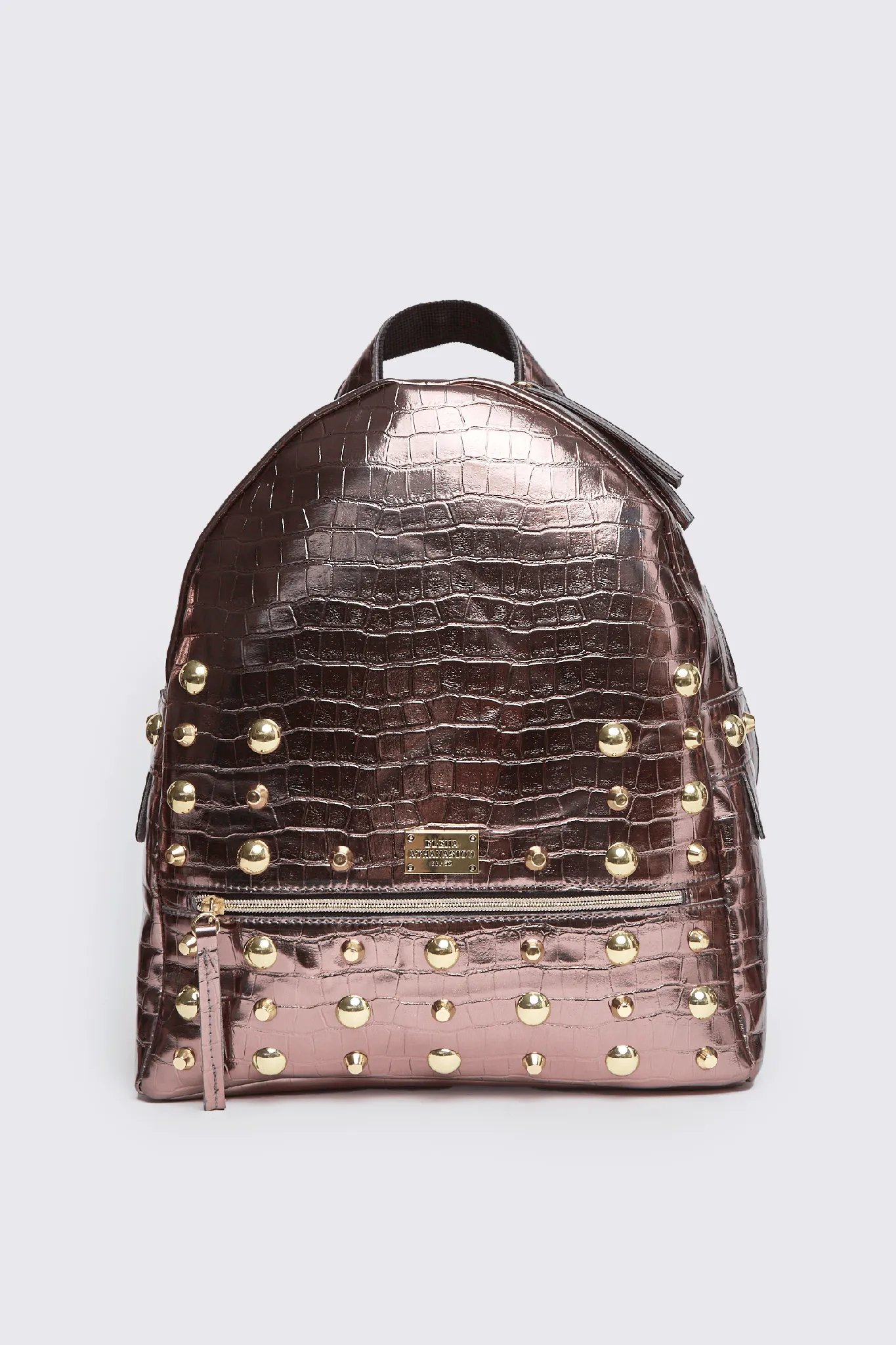 Croco Backpack Γυναικείο Μεταλλικό Γκρί Large - Image 1
