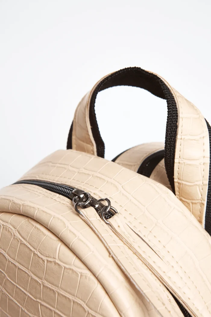 Croco Backpack Γυναικείο Μπεζ Small - Image 4
