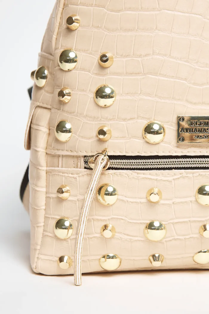 Croco Backpack Γυναικείο Μπεζ Small - Image 3