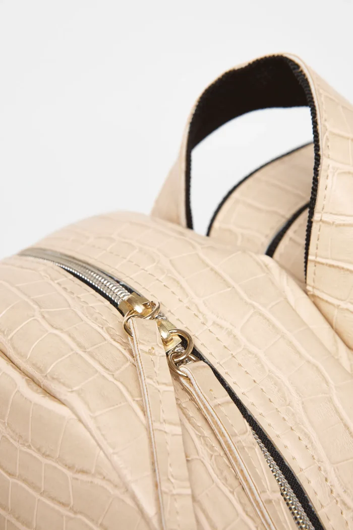 Croco Backpack Γυναικείο Μπεζ Large - Image 5