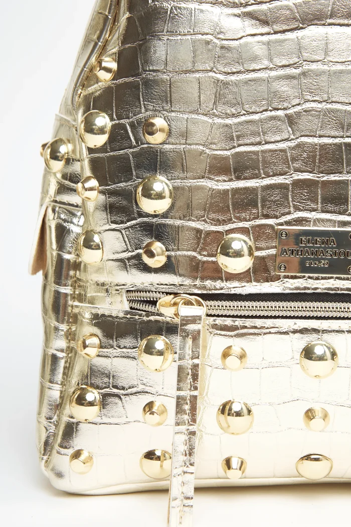 Croco Backpack Γυναικείο Χρυσό Large - Image 3
