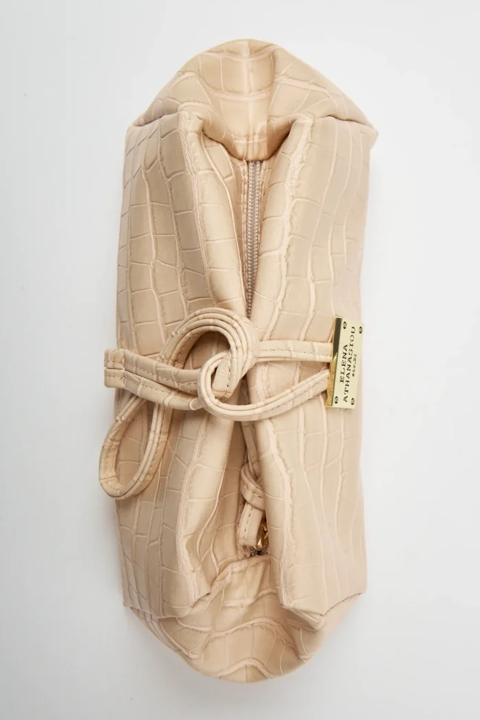 Lunchbag Croco Τσάντα Εξοδου Μπεζ - Image 3