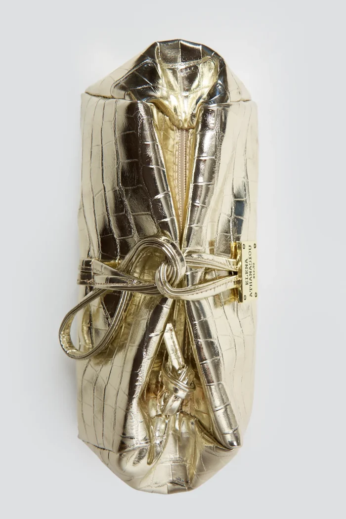 Lunchbag Croco Τσάντα Εξοδου Gold - Image 4