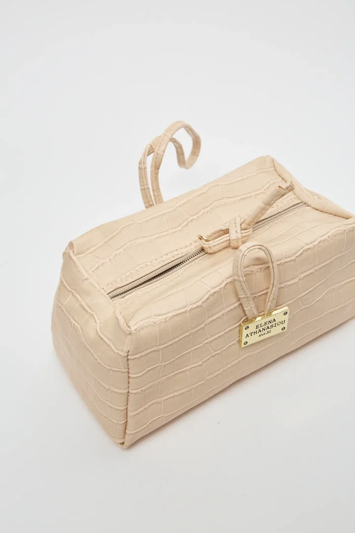 Lunchbag Croco Τσάντα Εξοδου Μπεζ - Image 2
