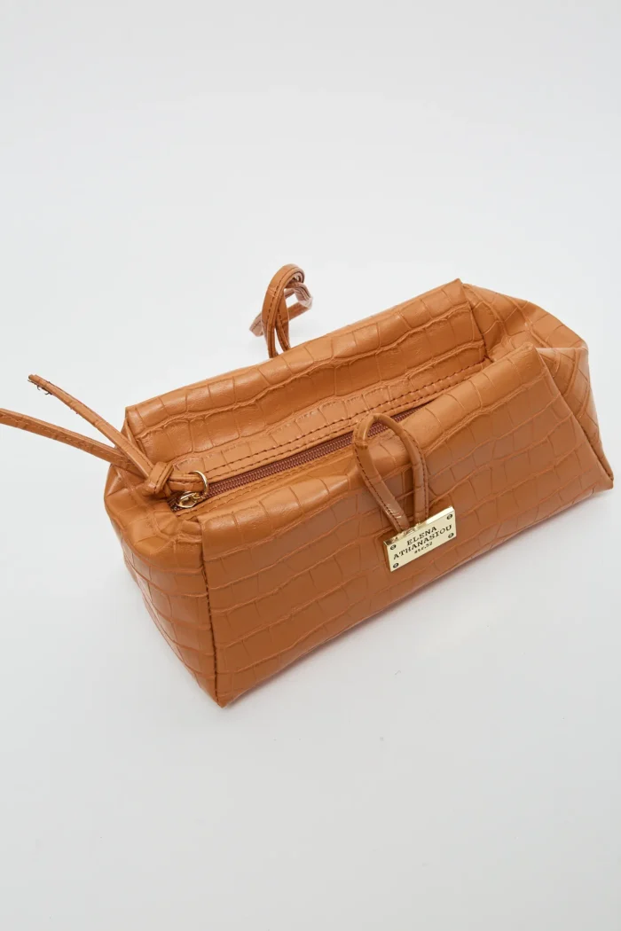 Lunchbag Croco Τσάντα Εξοδου Κονιακ - Image 2