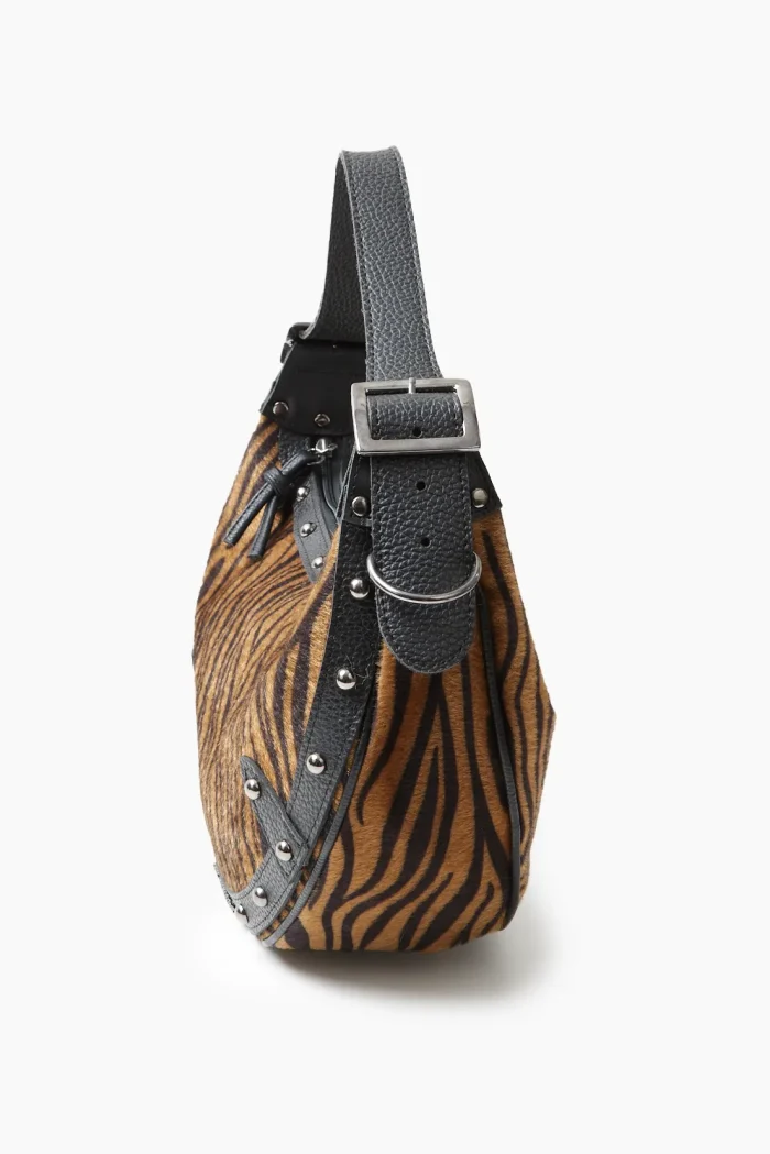 Hype Vegan Baguette Bag Zebra Brown - Image 5