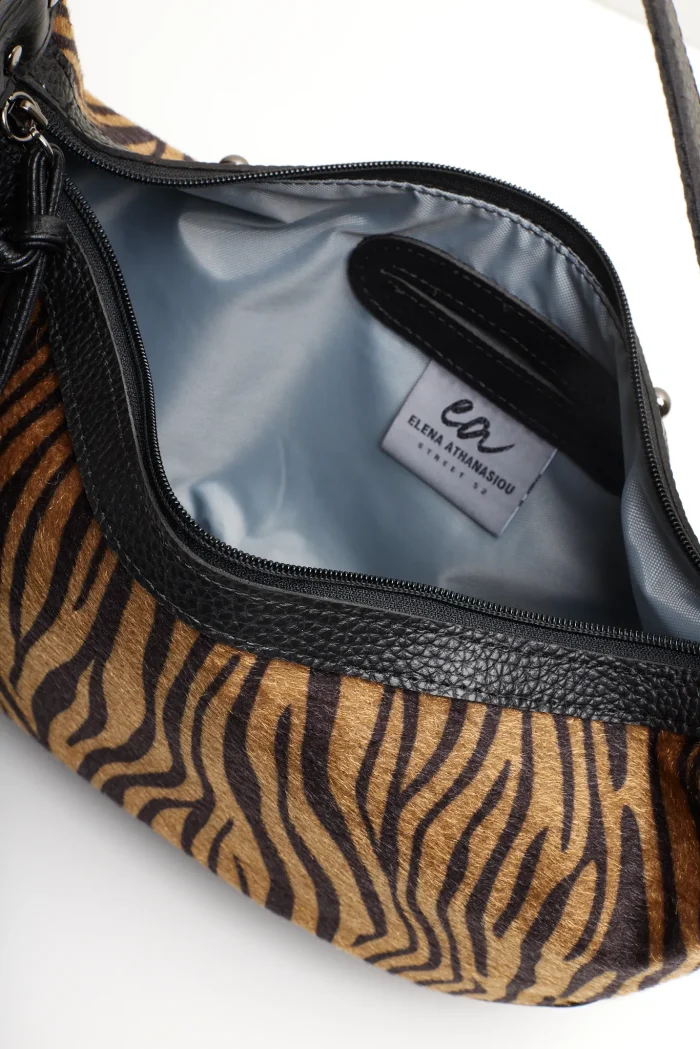 Hype Vegan Baguette Bag Zebra Brown - Image 8