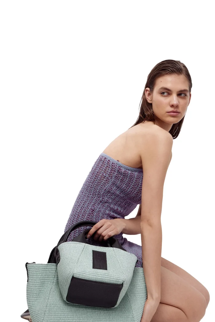 Classy Straw Τσάντα Χειρος Mint - Image 4