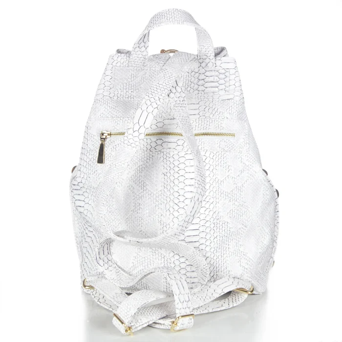 Black N’ Metal Backpack Γυναικείο Croco Λευκό - Image 4