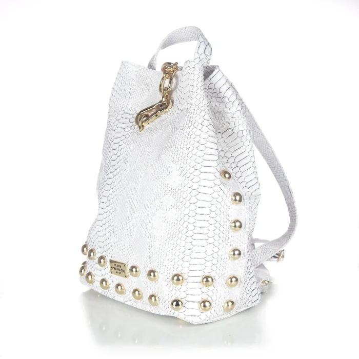 Black N’ Metal Backpack Γυναικείο Croco Λευκό - Image 3