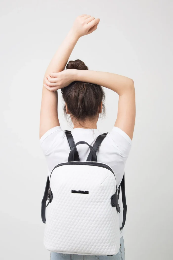 Biker Cap Backpack Γυναικείο Λευκό - Image 4