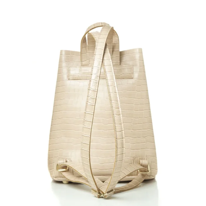 Recycled Leather Croco Backpack Γυναικείο Καφέ - Image 3