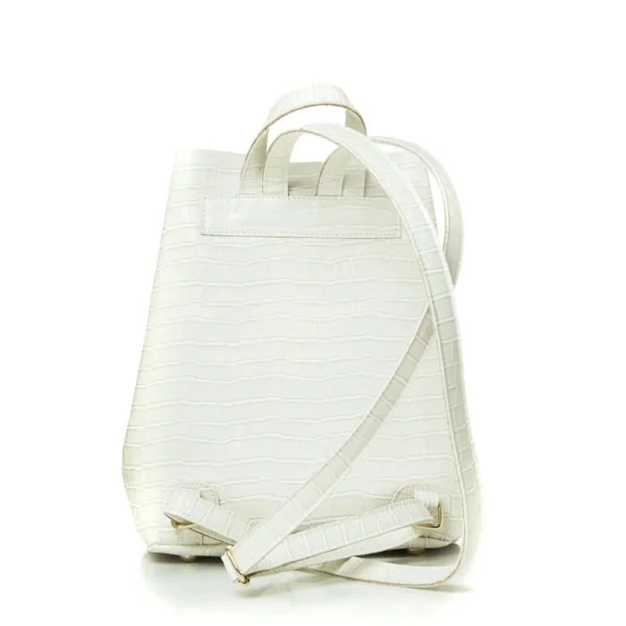 Recycled Leather Croco Backpack Γυναικείο Λευκό - Image 3