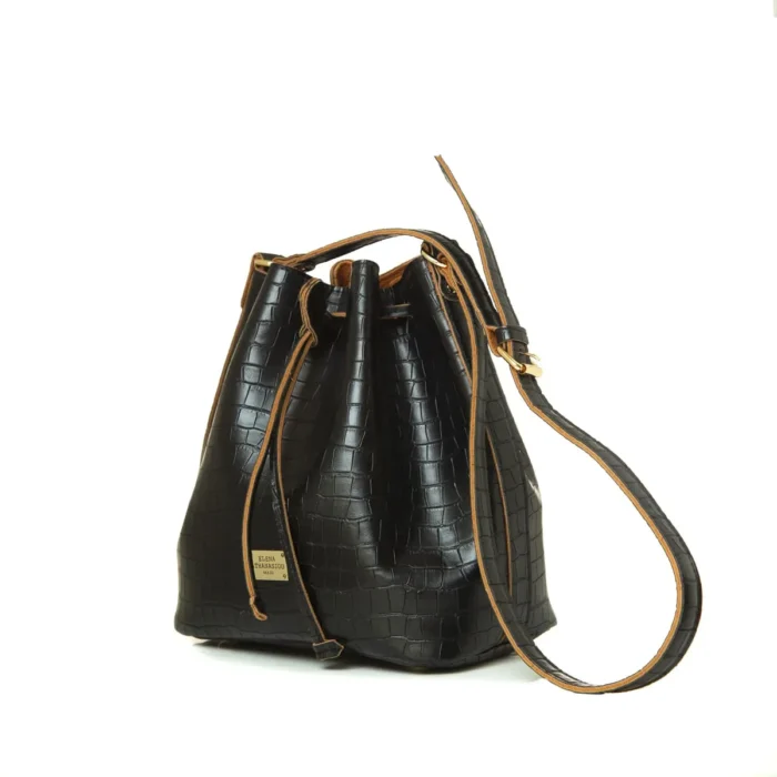 Croco Pouch Bag Μαύρη - Image 2