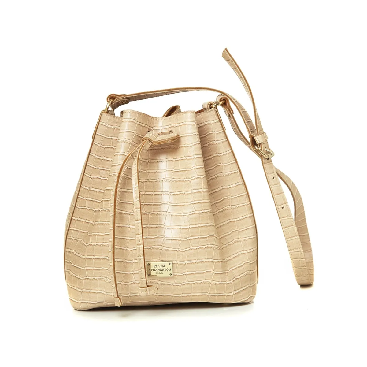 Croco Pouch Bag Μπεζ - Image 1