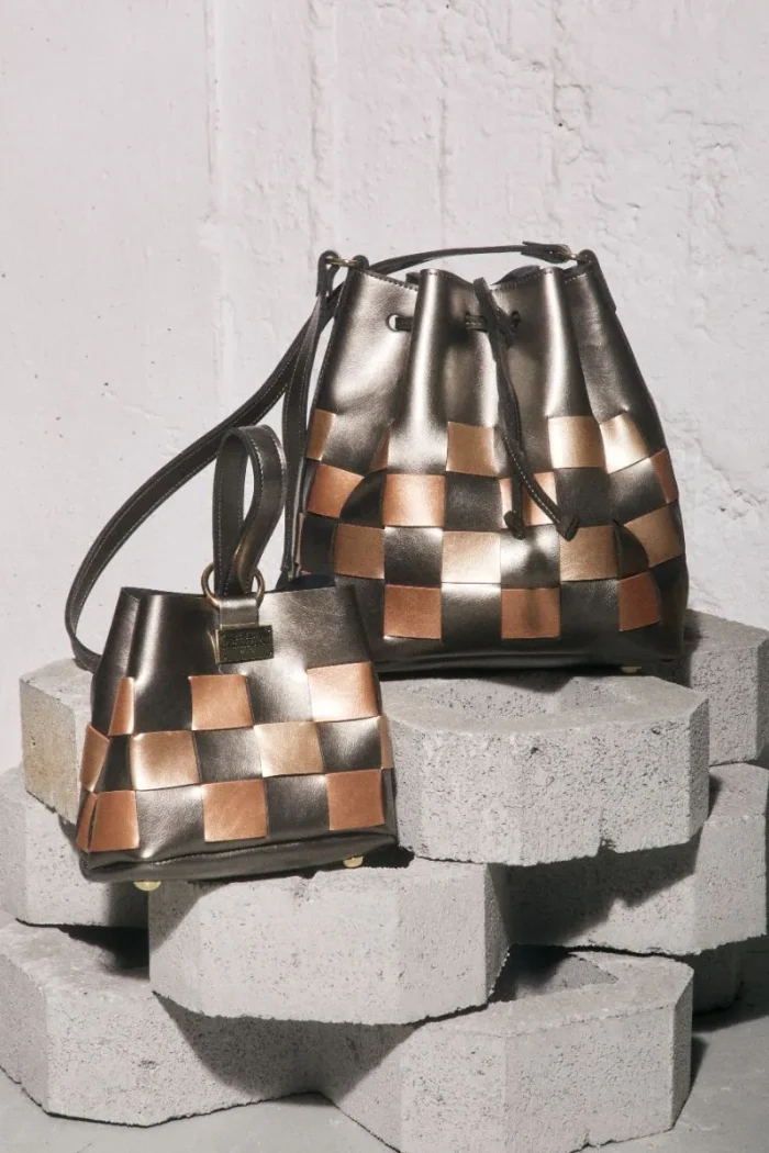 Straw Pouch Bag ΤΡΙΧΡΩΜΟ ΑΝΘΡΑΚΙ - Image 4
