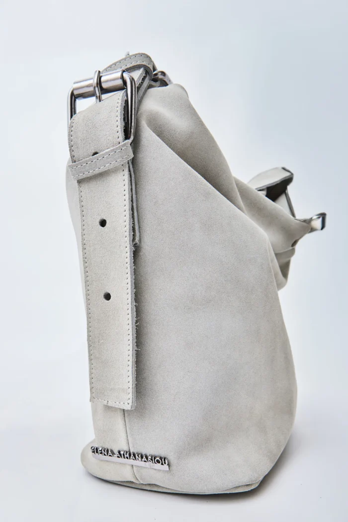 Day To Evening Suede Τσάντα Ώμου Ανοιχτό Γκρι Large - Image 2