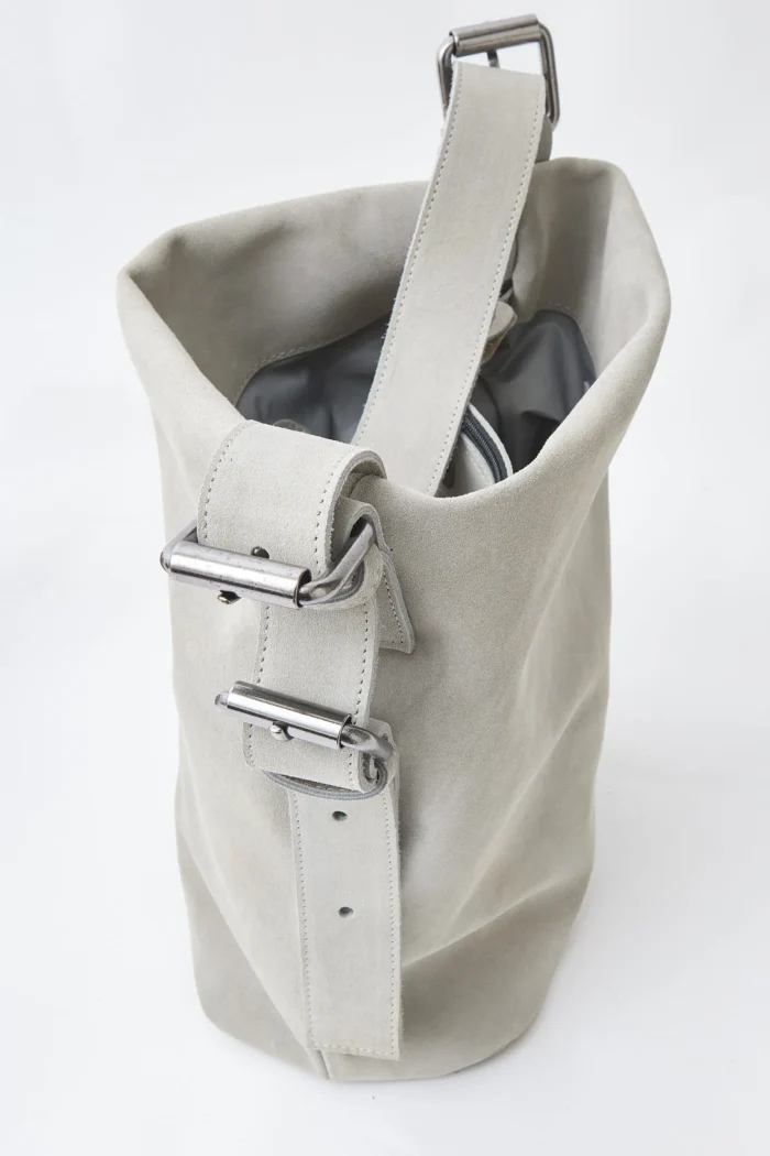 Day To Evening Suede Τσάντα Ώμου Ανοιχτό Γκρι Large - Image 6