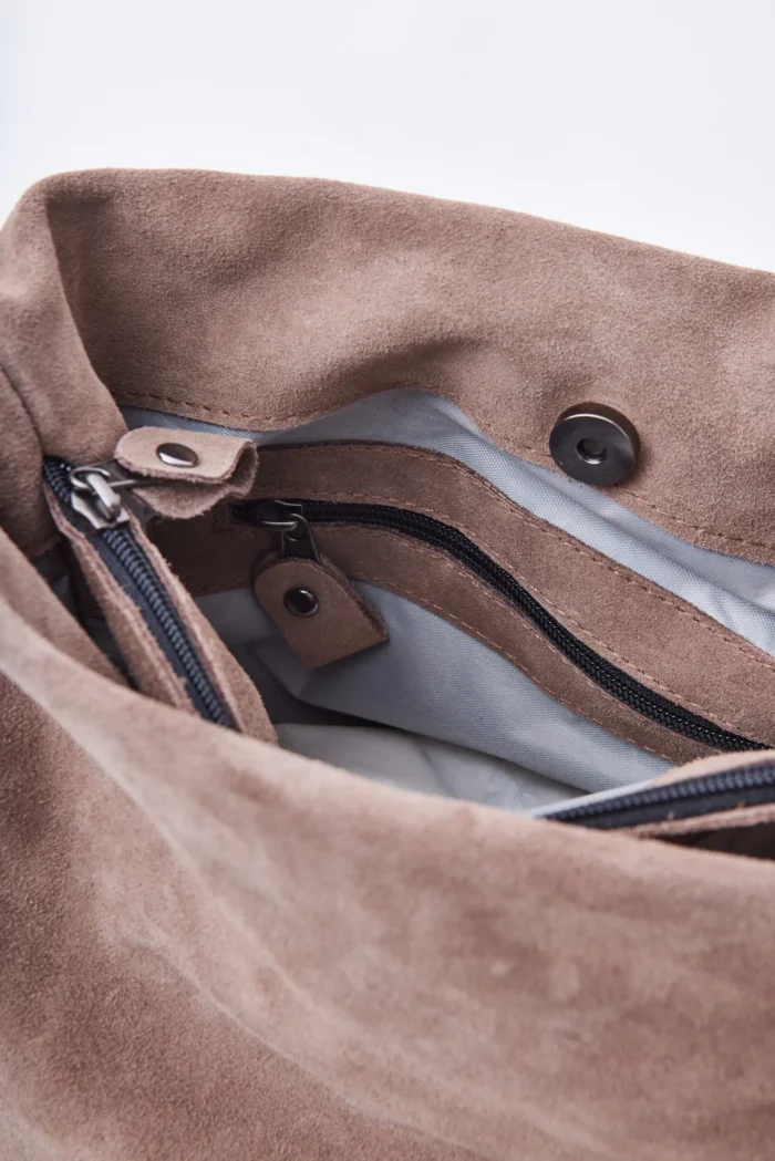 Day To Evening Suede Τσάντα Ώμου Κακάο Large - Image 3