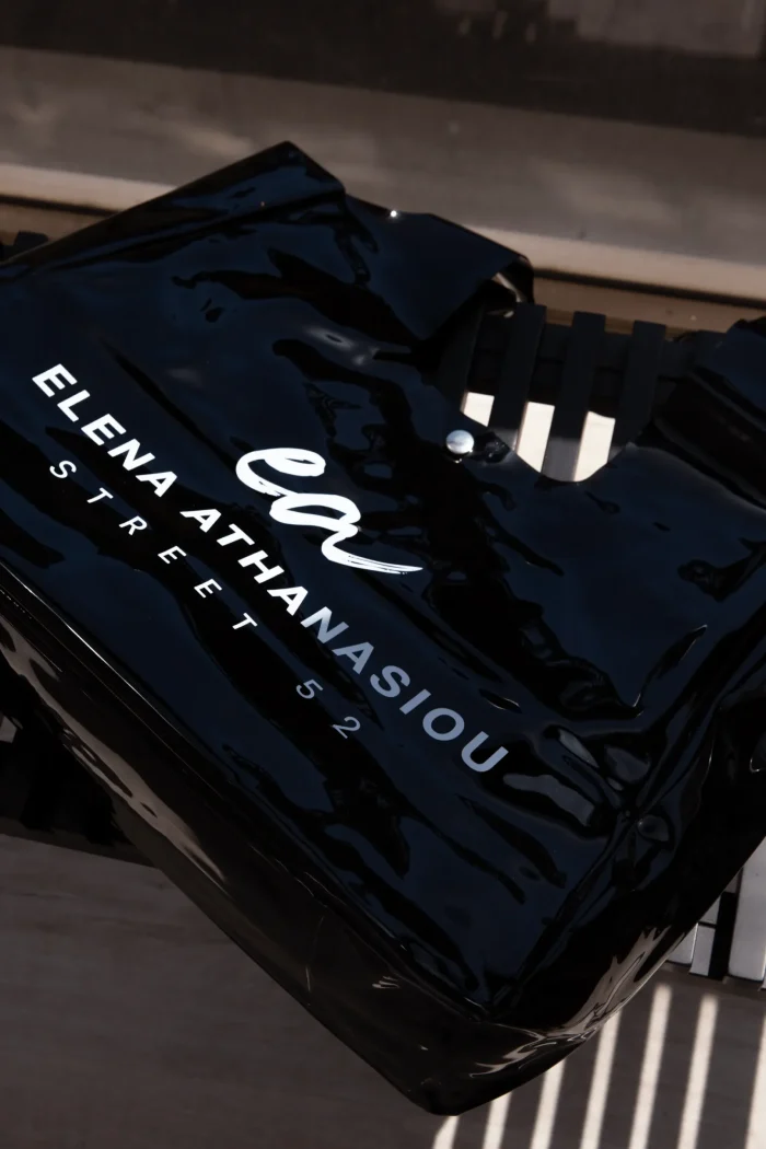 Vinyl Tote & Shopper Bag Μαύρη - Image 3