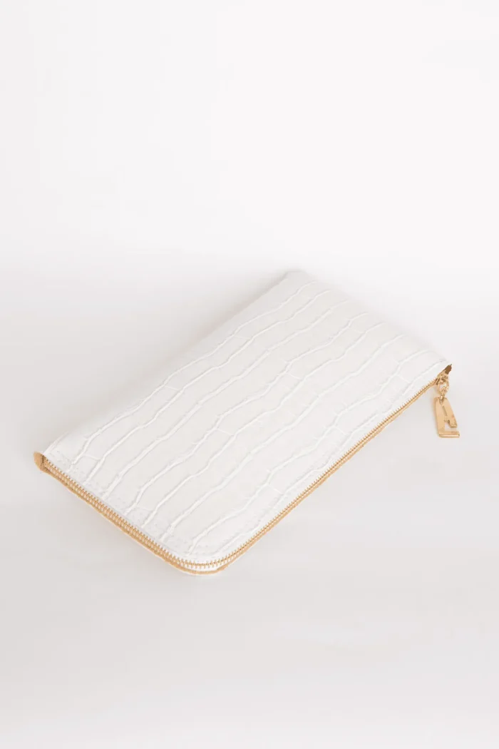 Croco Clutch Bag Λευκό - Image 2