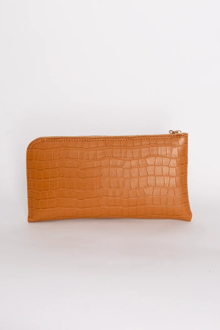 Croco Clutch Bag Κονιάκ - Image 4