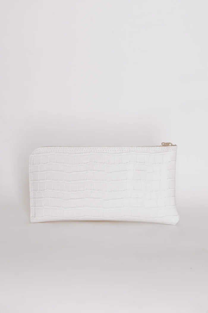 Croco Clutch Bag Λευκό - Image 4