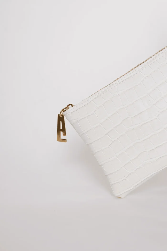 Croco Clutch Bag Λευκό - Image 3