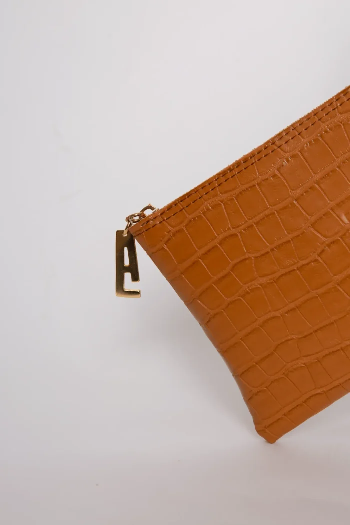 Croco Clutch Bag Κονιάκ - Image 3