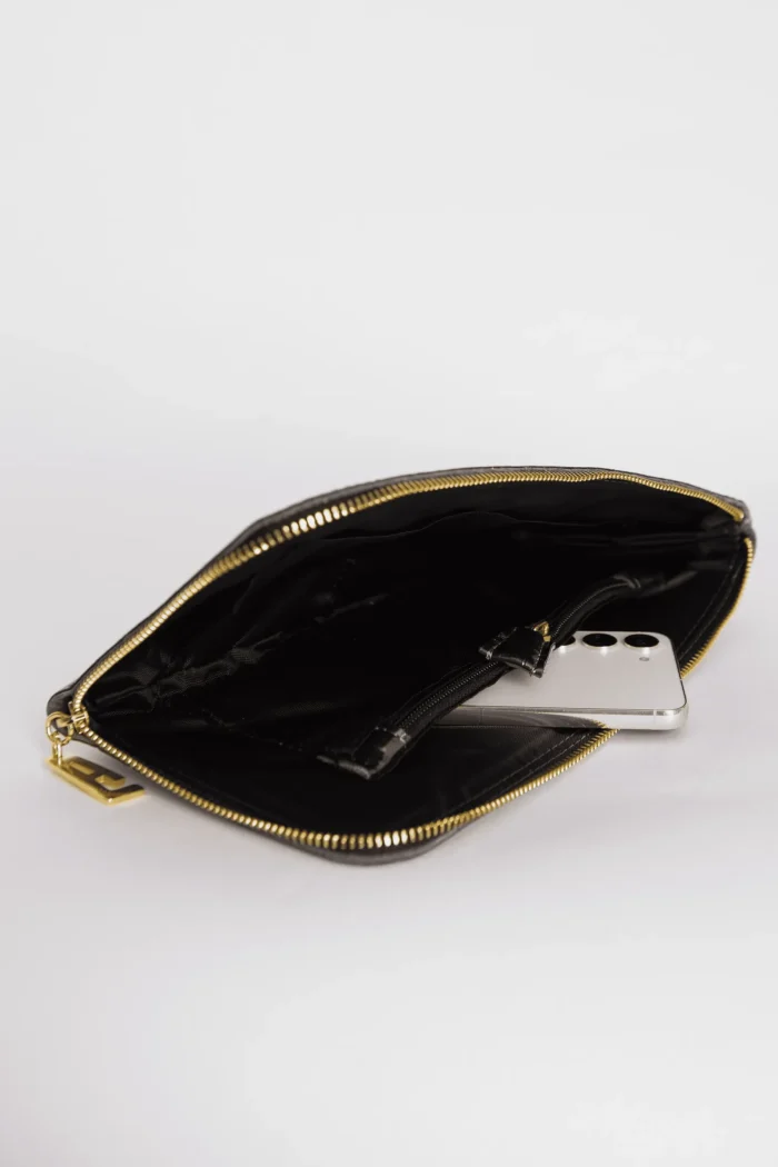 Croco Clutch Bag Γκρι - Image 4