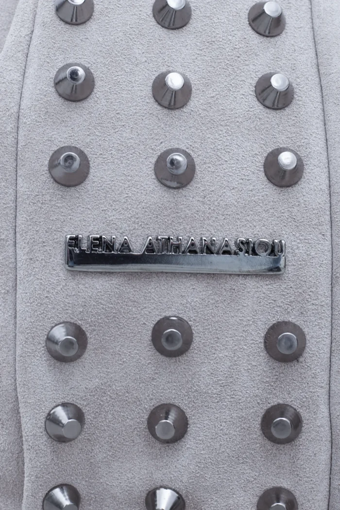 Bling Suede Pouch Bag Ανοιχτό Γκρί - Image 2