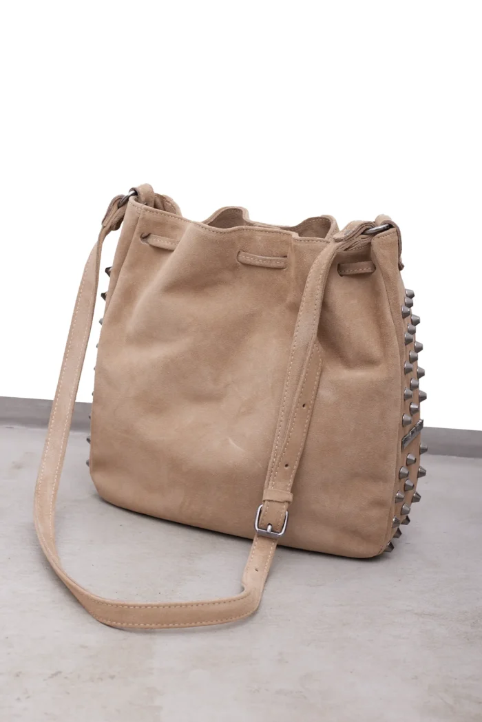 Bling Suede Pouch Bag Μπεζ - Image 3