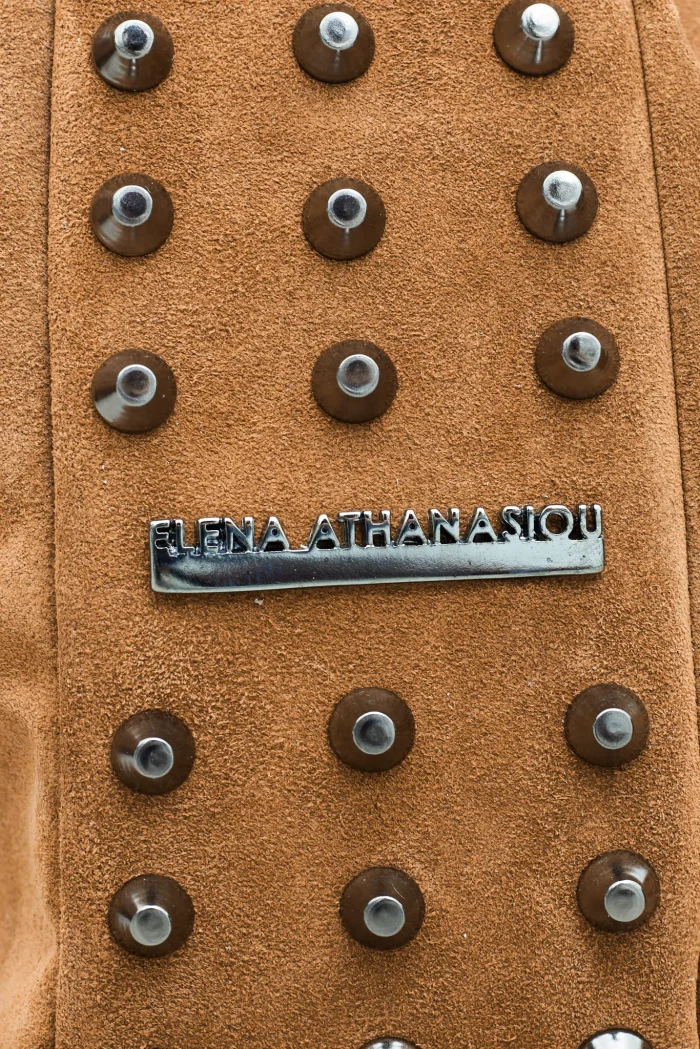 Bling Suede Pouch Bag Camel - Image 2