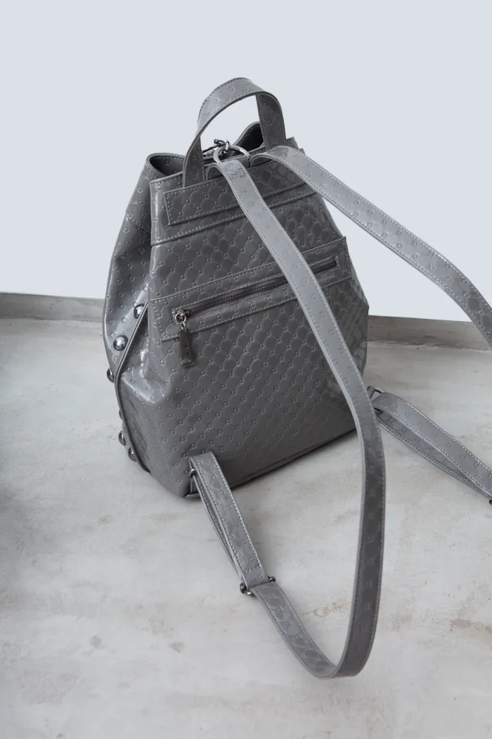 Black N' Metal Retro Backpack Γυναικείο Λουστρίνι Γκρι - Image 4