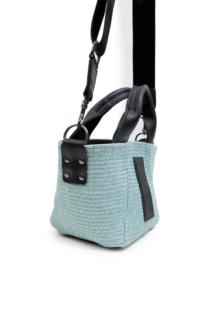 Classy Basket Straw Τσάντα Χιαστι Mint - Image 2