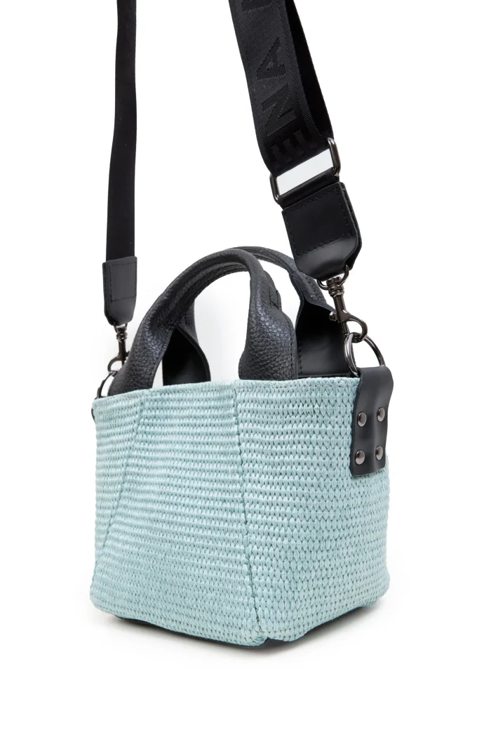 Classy Basket Straw Τσάντα Χιαστι Mint - Image 3