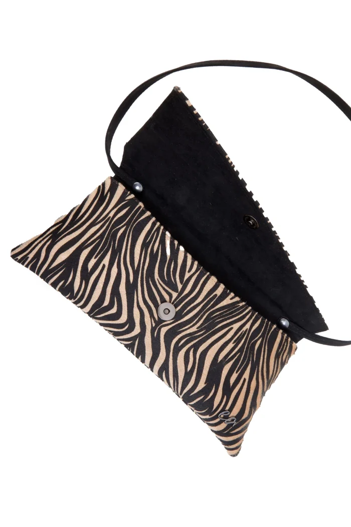 Cap Clutch τσαντα εξοδου Zebra Brown - Image 5