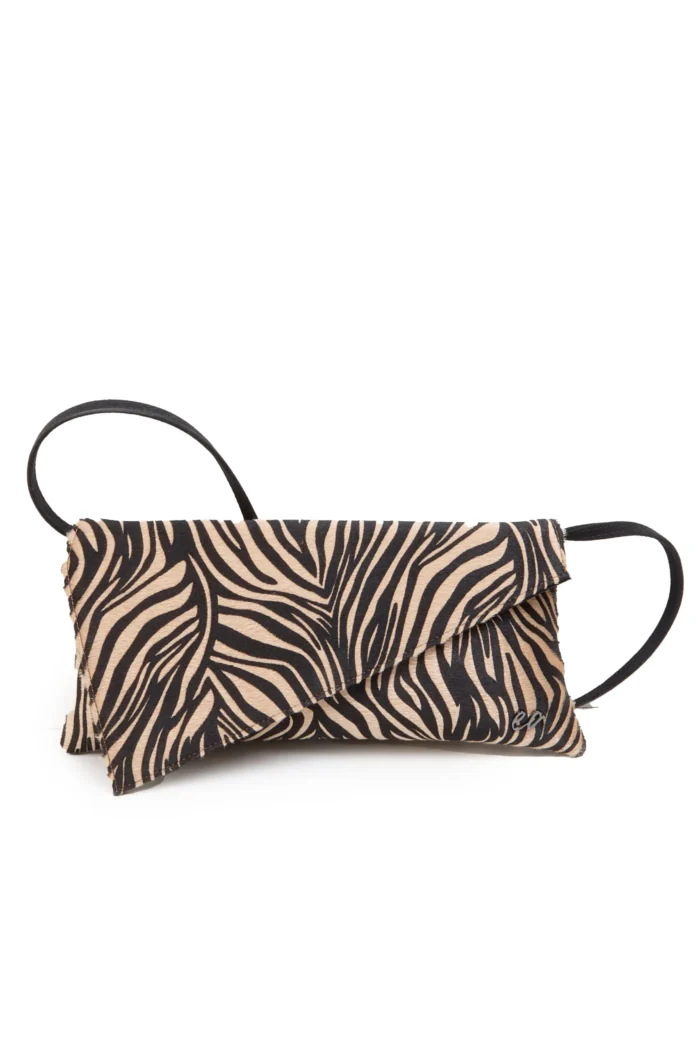 Cap Clutch τσαντα εξοδου Zebra Brown - Image 3