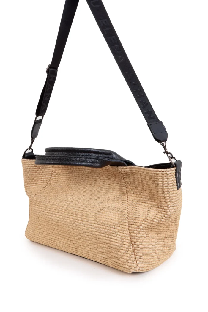 Classy Basket Straw Τσάντα Χιαστι Μπεζ - Image 5