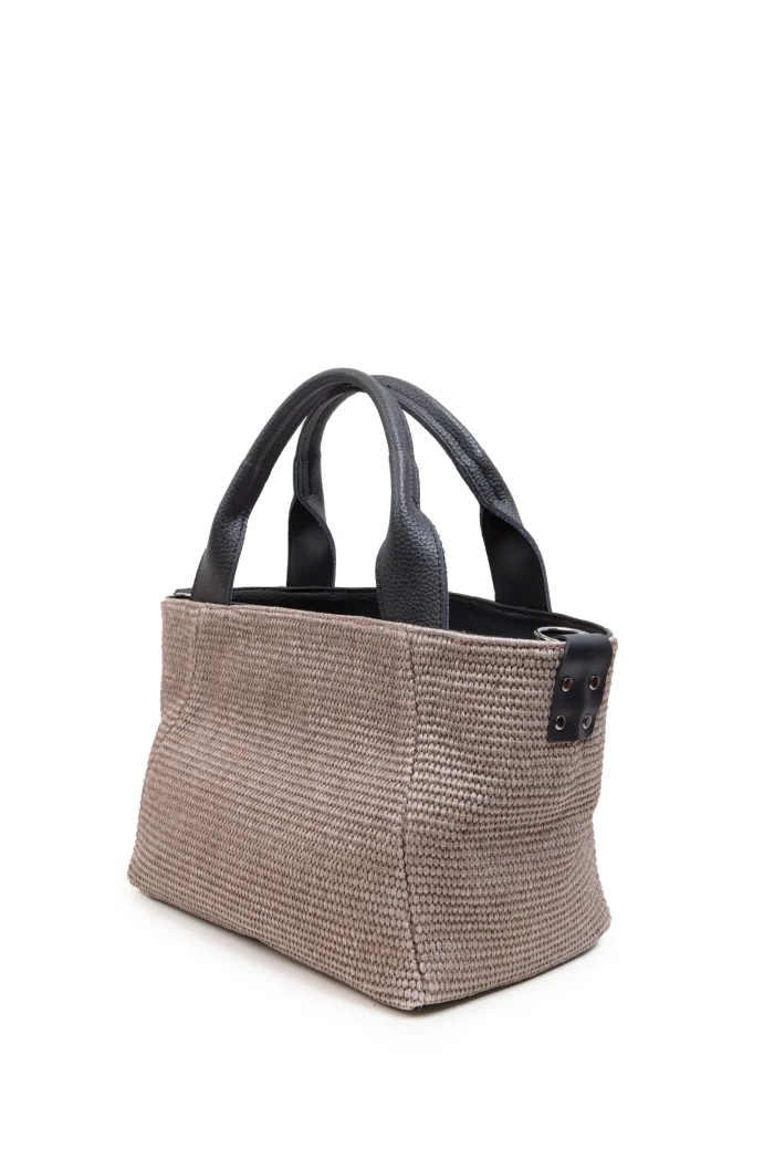 Classy Straw Τσάντα Χειρος Γκρι - Image 3