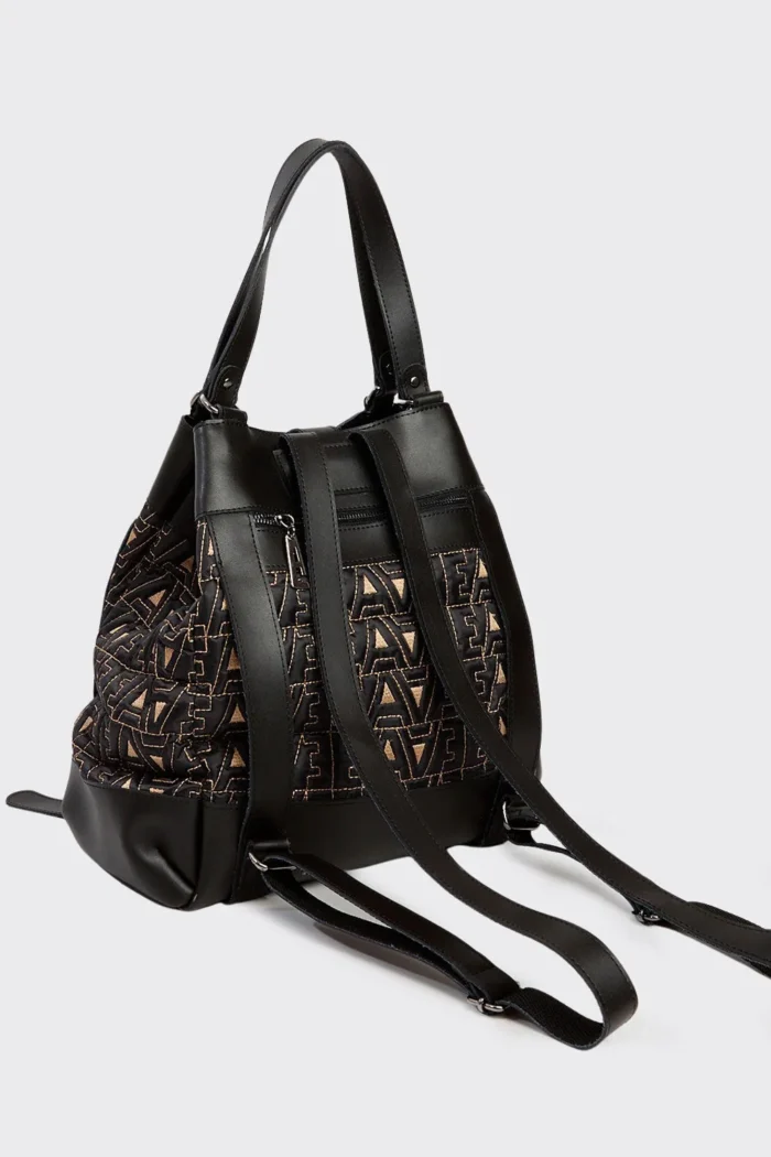 Comfort Logo Backpack Γυναικείο Μαύρη- Μπεζ - Image 3