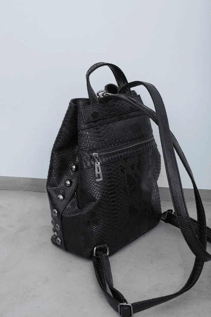 Black N' Metal Croco Backpack Γυναικείο Μαύρη - Image 4