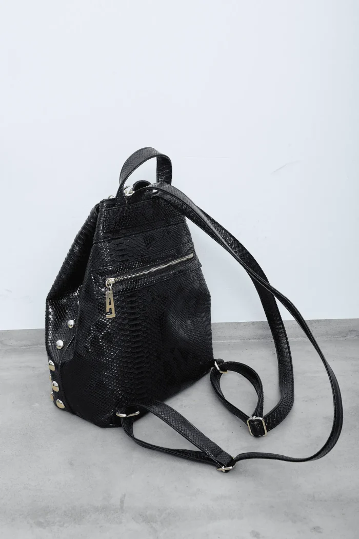 Black N' Metal Croco Backpack Γυναικείο Μαύρη - Image 3